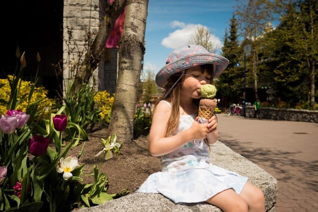 Great spring day for ice cream in the village